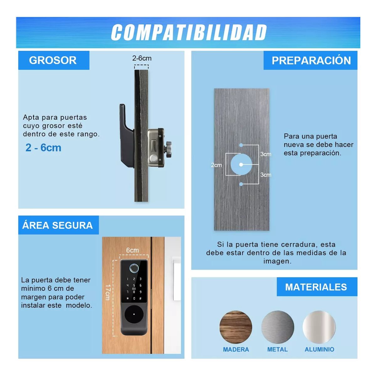 Chapa Cerradura Inteligente Electrónica Exterior Impermeable