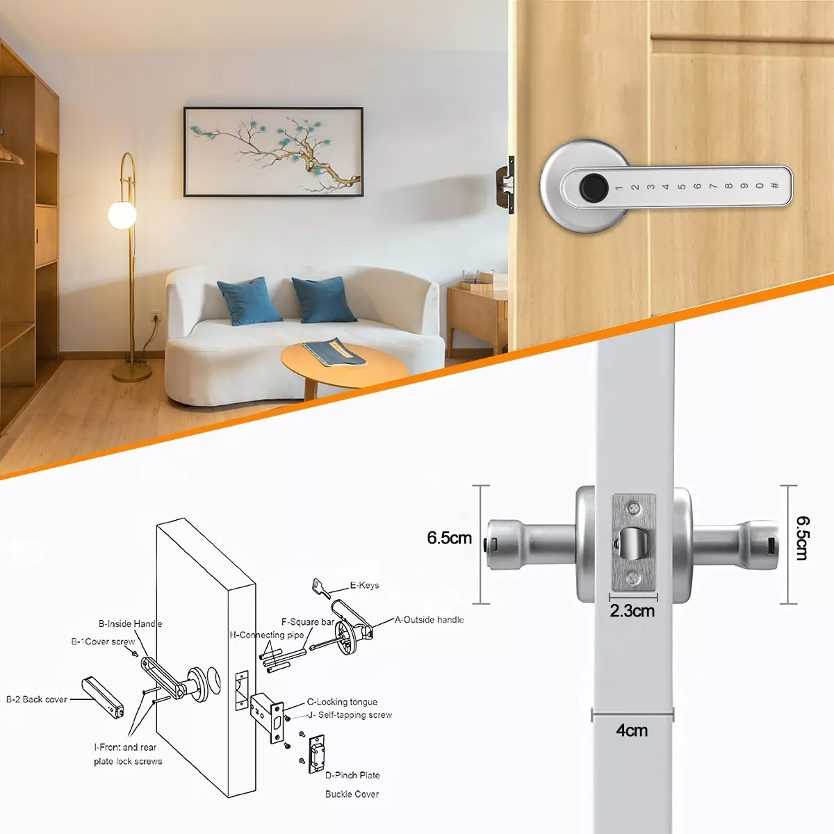 Cerradura Inteligente Chapa Electrónica App Huella Tt Lock