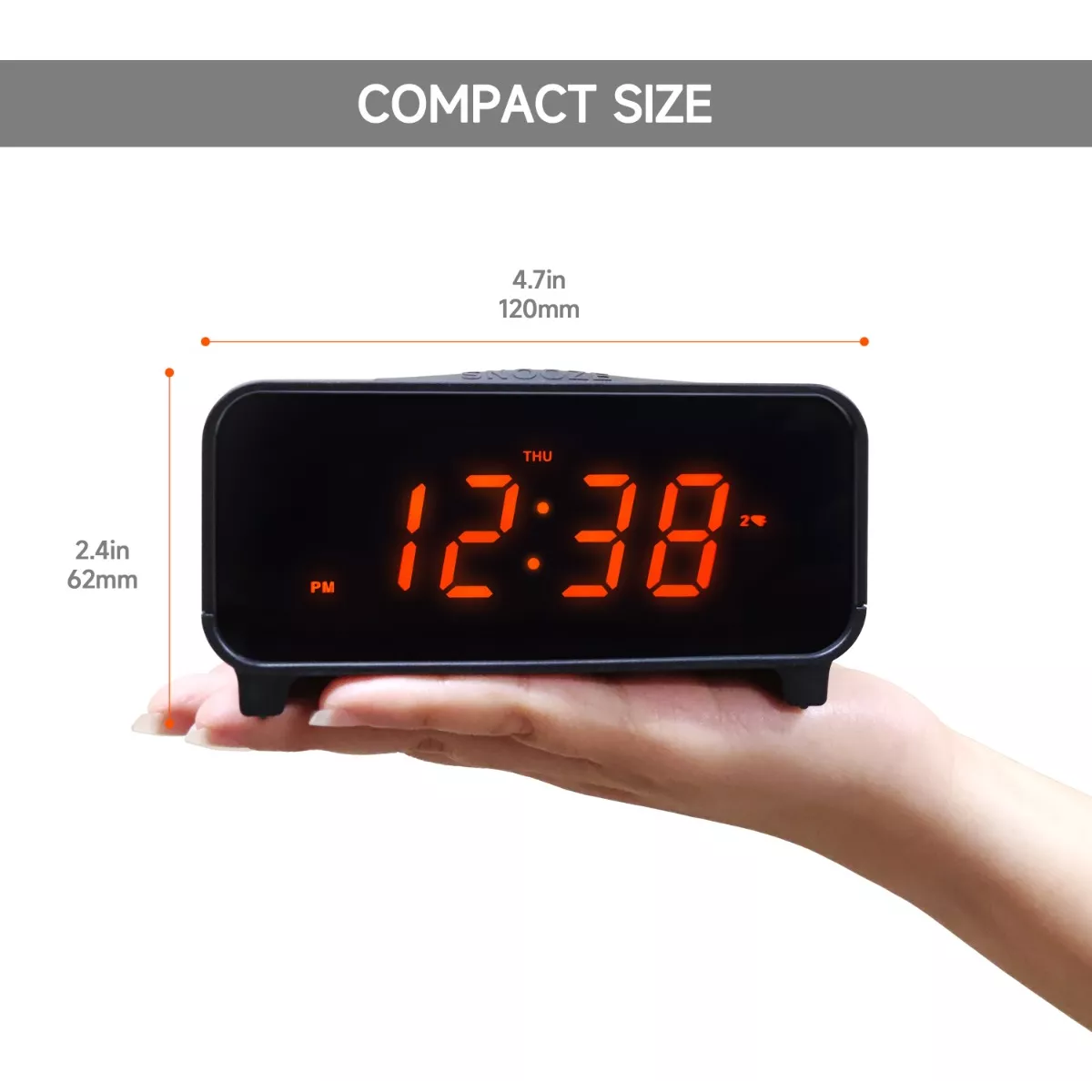 Reloj Despertador Led Digital Inteligente Para Mesa De Luz Negro