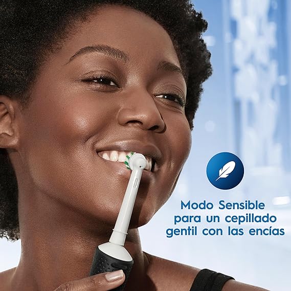 Oral B Cepillo de Dientes Eléctrico Recargable Vitality 100 + Pack 4 Cabezales Precision Clean, con Tecnología Braun, Cabezal Redondo y Mango Ergonómico