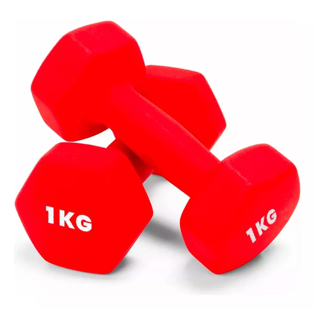 Par Mancuernas Ejercicio 1 Kg Cubierta Neopreno Entrenamient Color Rojo