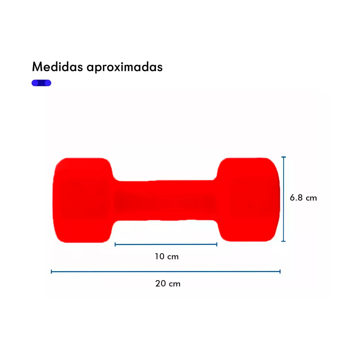 Par Mancuernas Ejercicio 1 Kg Cubierta Neopreno Entrenamient Color Rojo