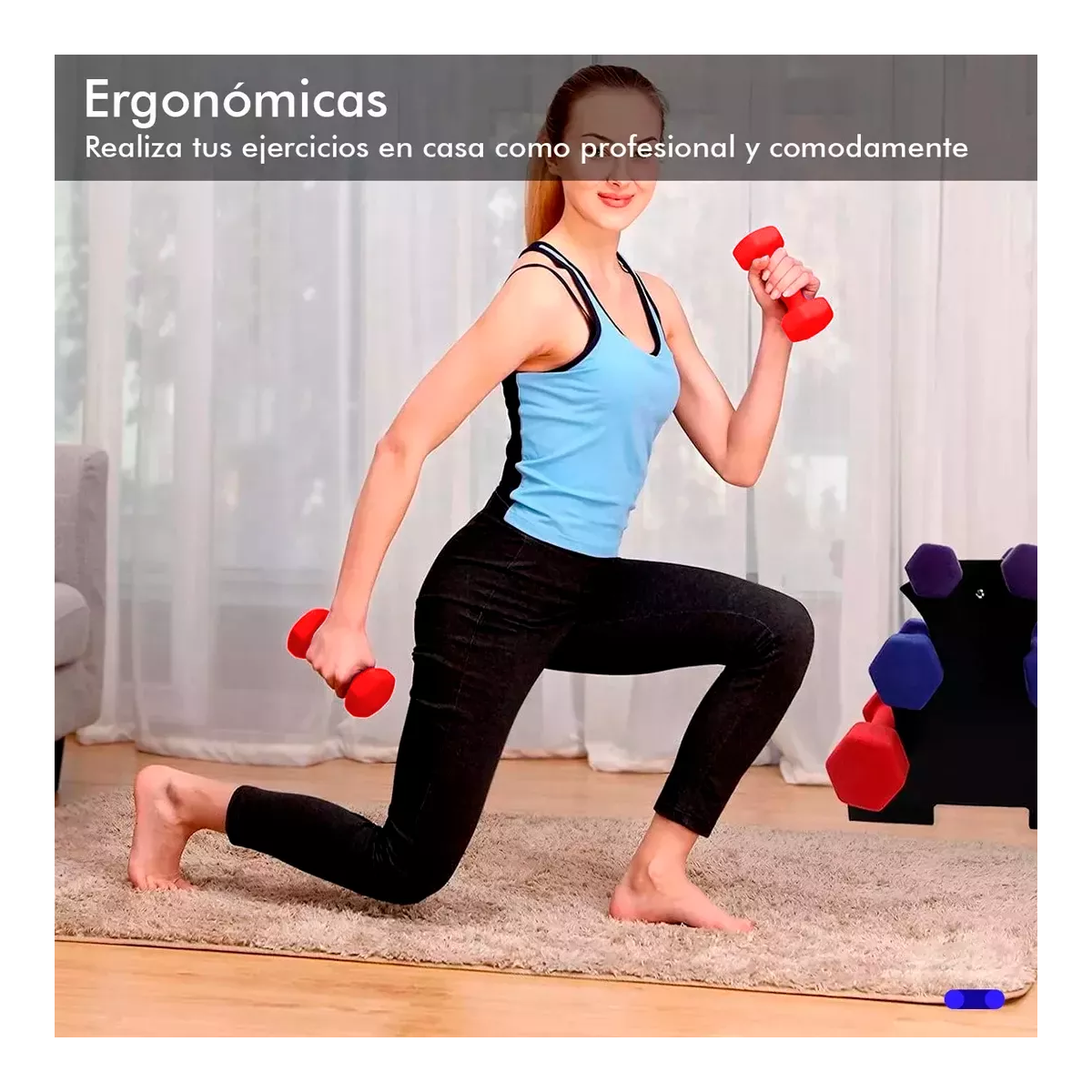 Par Mancuernas Ejercicio 1 Kg Cubierta Neopreno Entrenamient Color Rojo