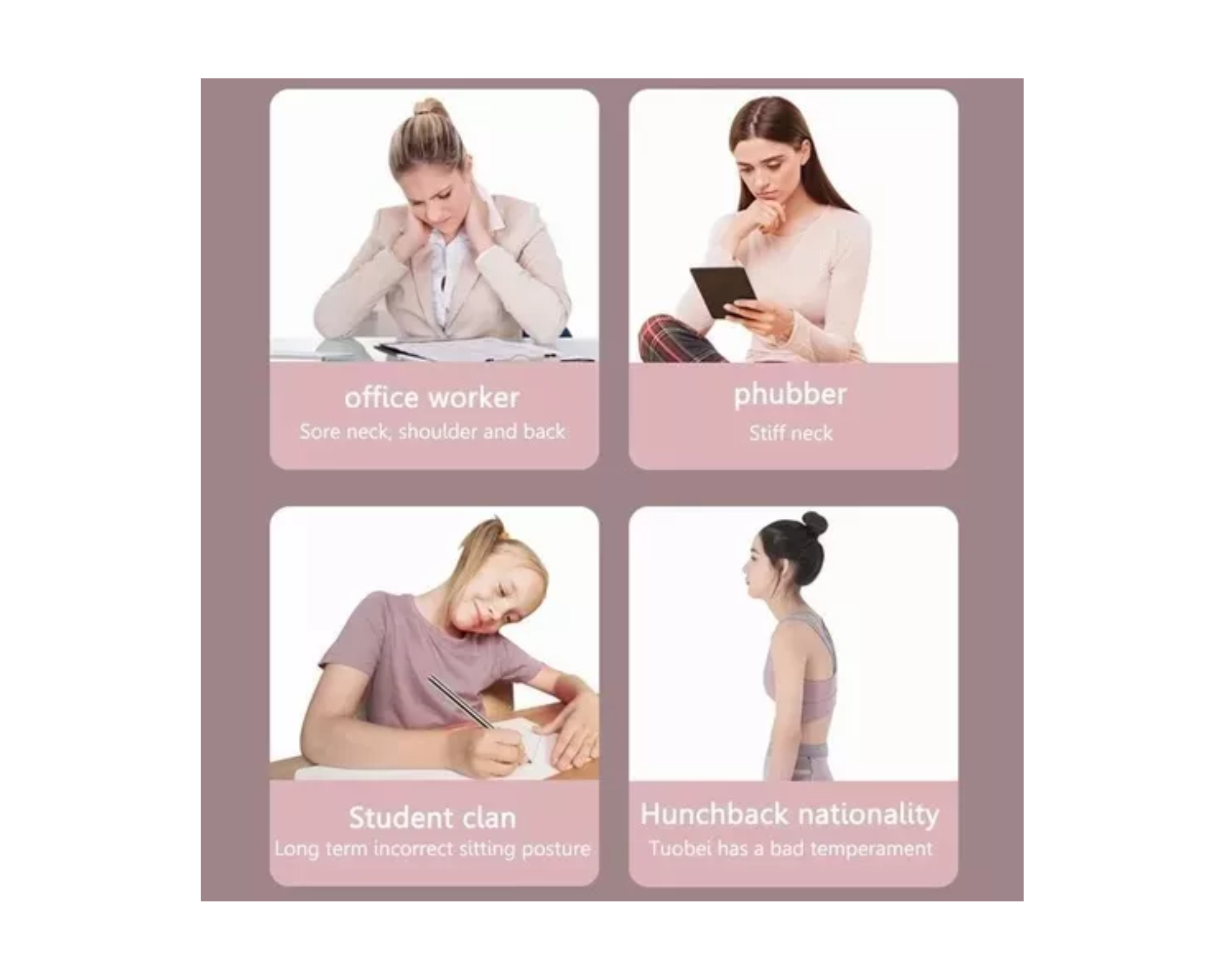 Corrector de Postura Rosa P/ Espalda en Cruz / Yoga Estiramiento