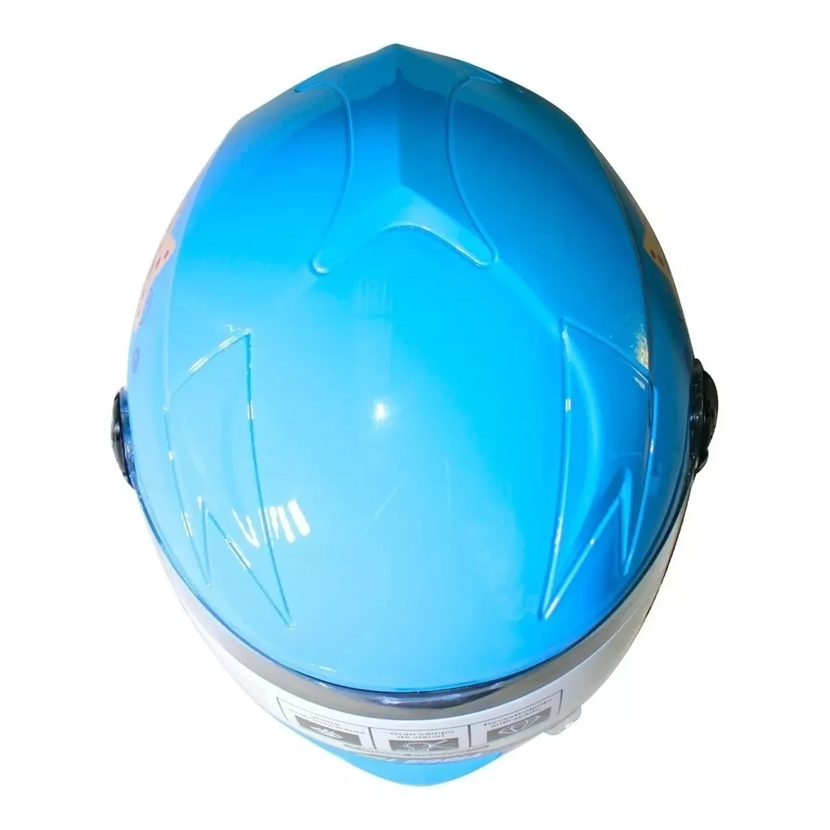 Casco Niño Niña Broche Seguridad Moto Caballito De Mar Azul