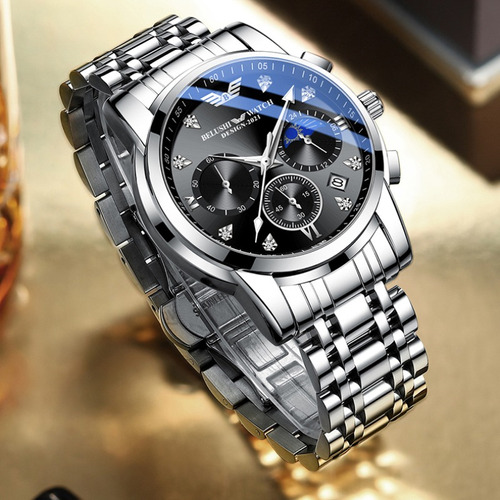 Belushi Reloj De Cuarzo Luminoso Con Fase Lunar Impermeable