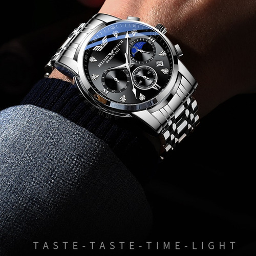 Belushi Reloj De Cuarzo Luminoso Con Fase Lunar Impermeable