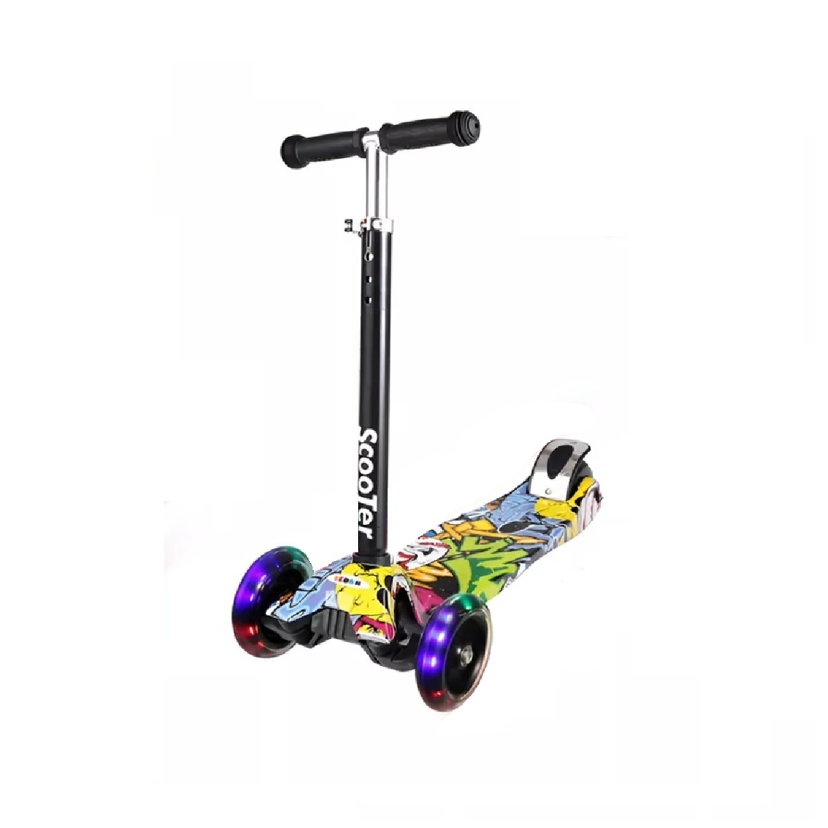 Scooter Monopatín De Pie Plegable Para Niños 2-14 Años Amarillo