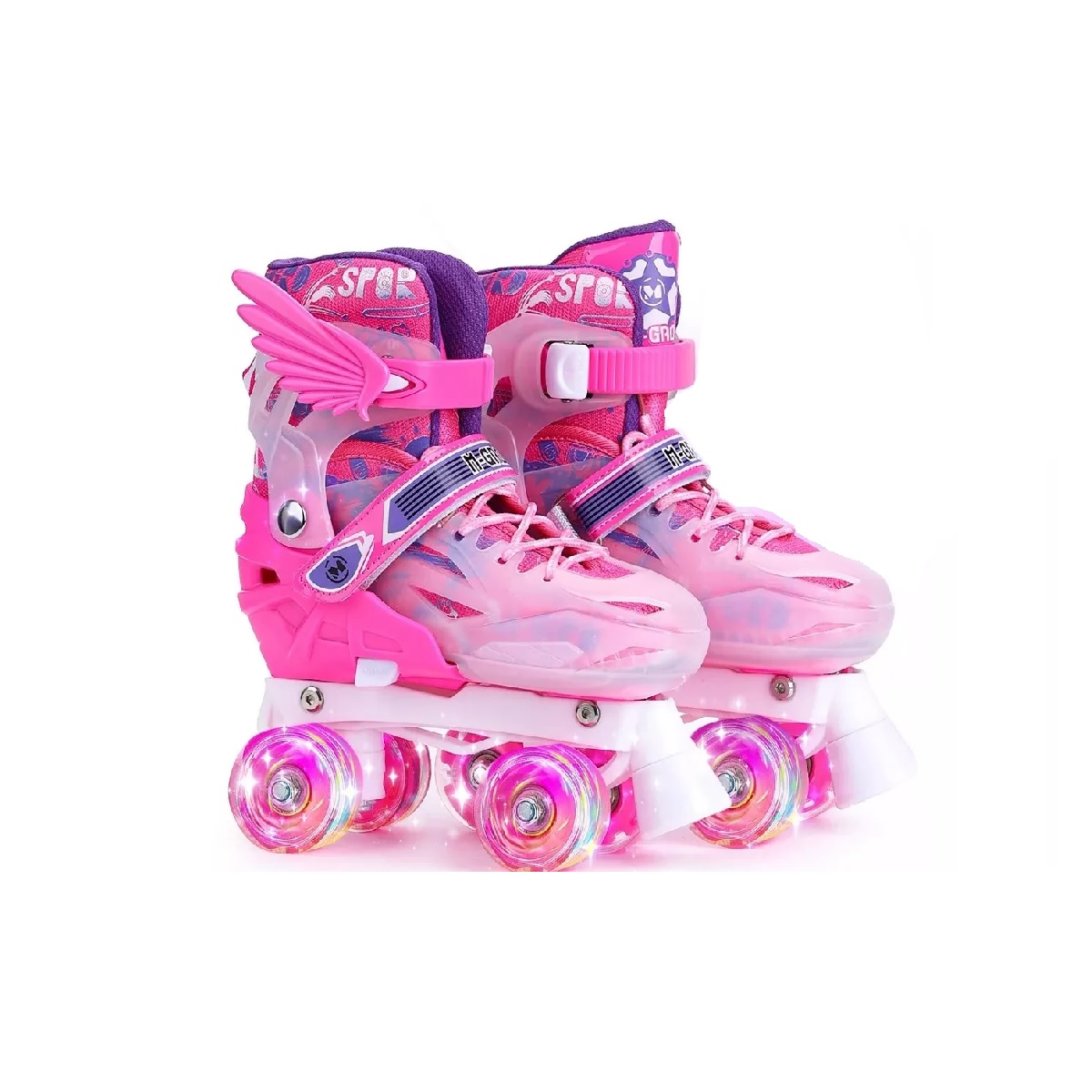 Patines Roller De 4 Ruedas Doble Fila Para Mujer Con Led Talla M