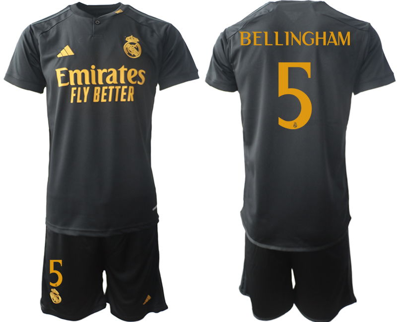 Increible! Jersey Real Madrid 2023/2024 Negro 3ero Jude Bellingham