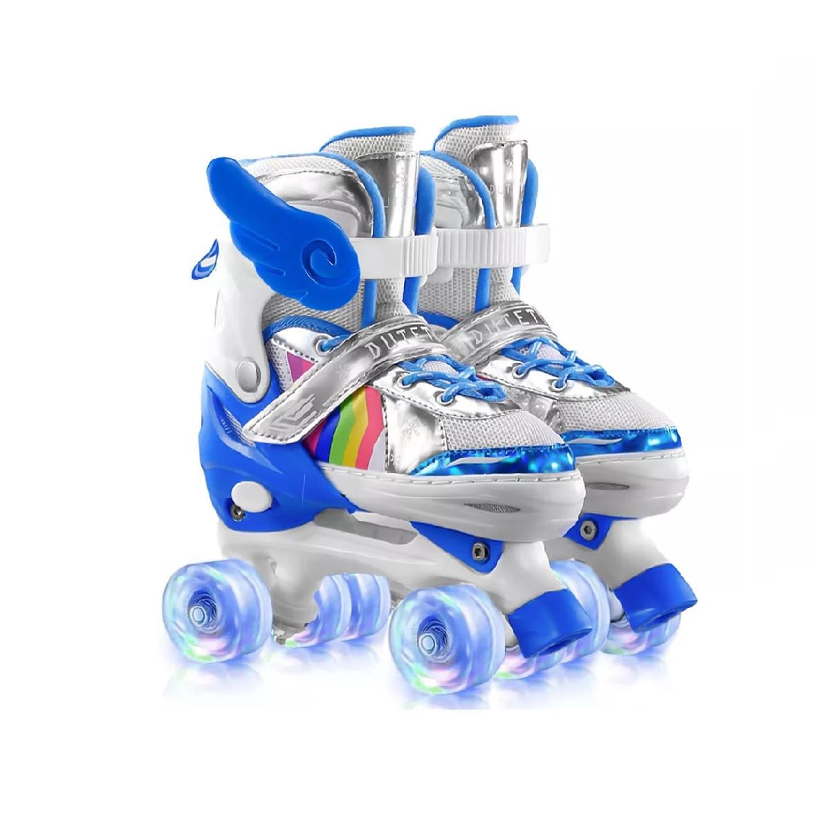 Patines 4 Ruedas Talla Ajustable Niño Niña Luz Led S 15-18CM