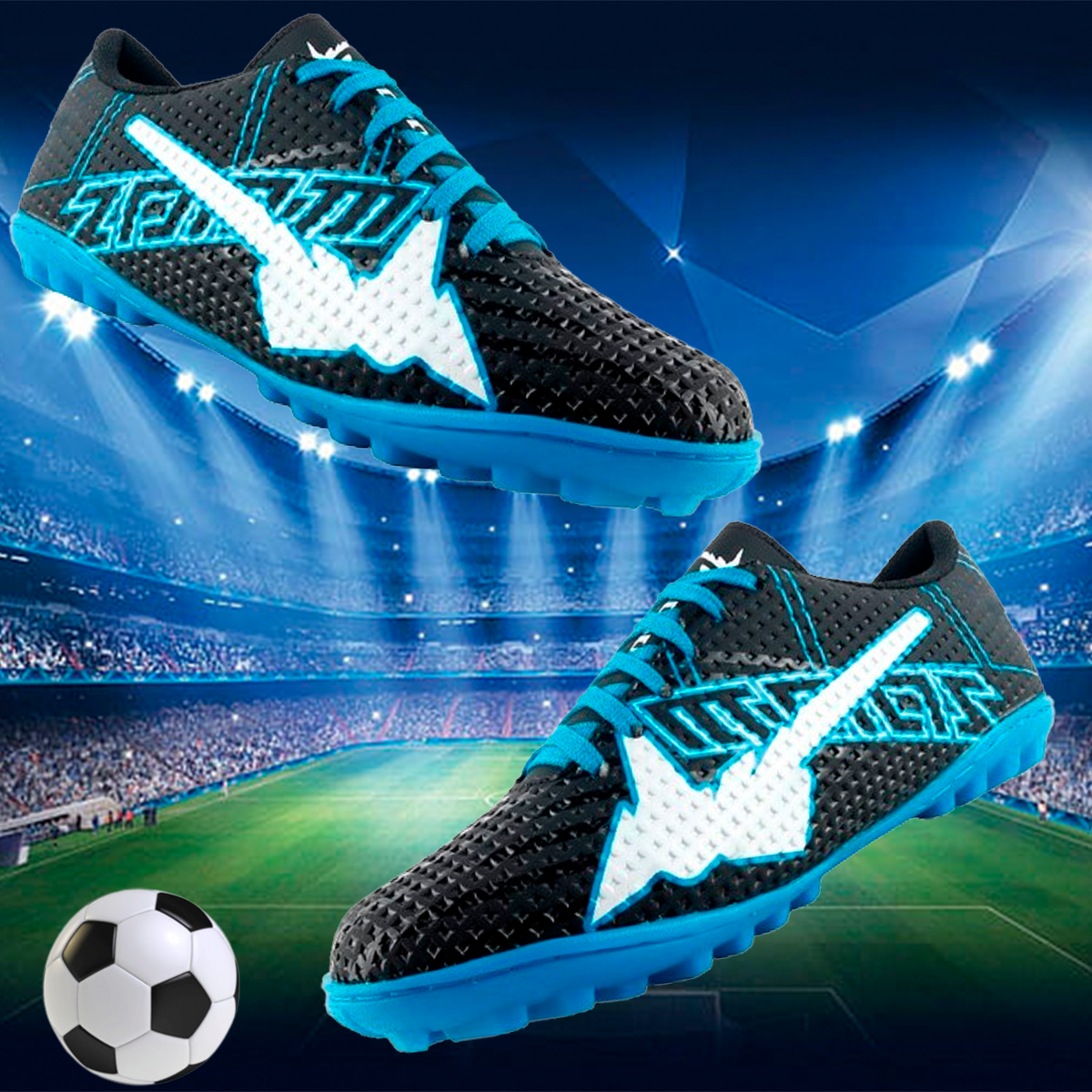 Tenis Fútbol Rapido Deportivo Cosidos Soccer Juvenil 09-ntb