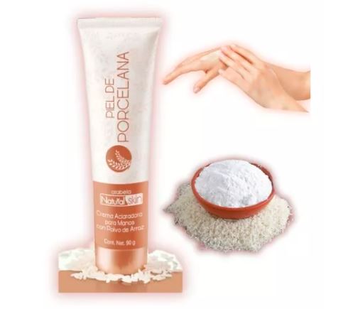 Crema Aclaradora Para Manos Con Polvo De Arroz