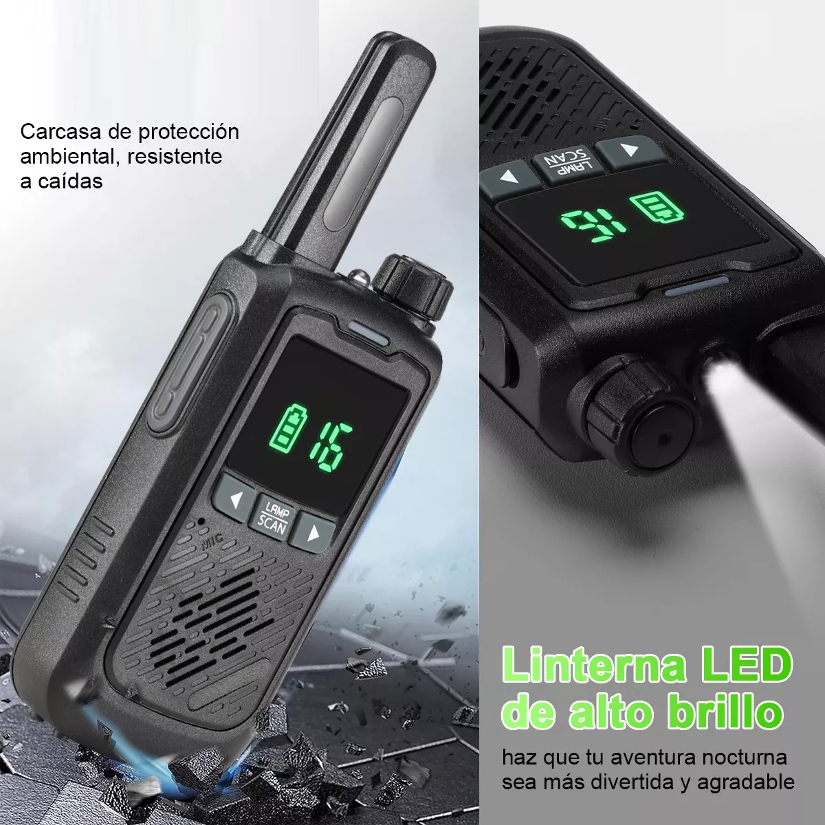 Walkie Talkie Radios Comunicación Recargable 5km 2pcs