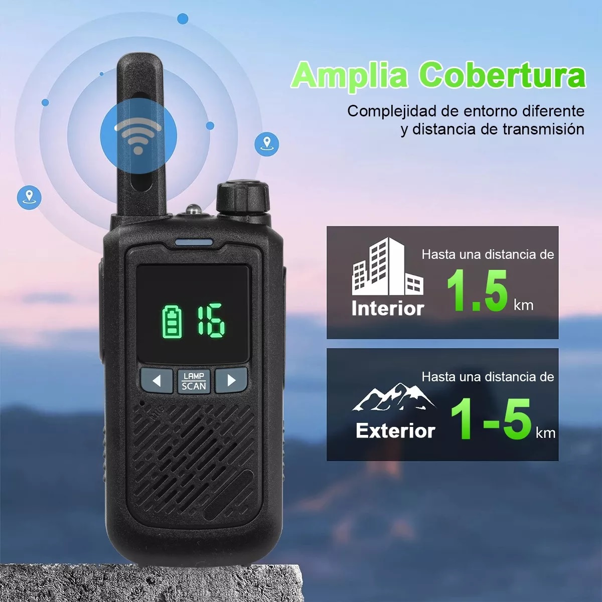 Walkie Talkie Radios Comunicación Recargable 5km 2pcs