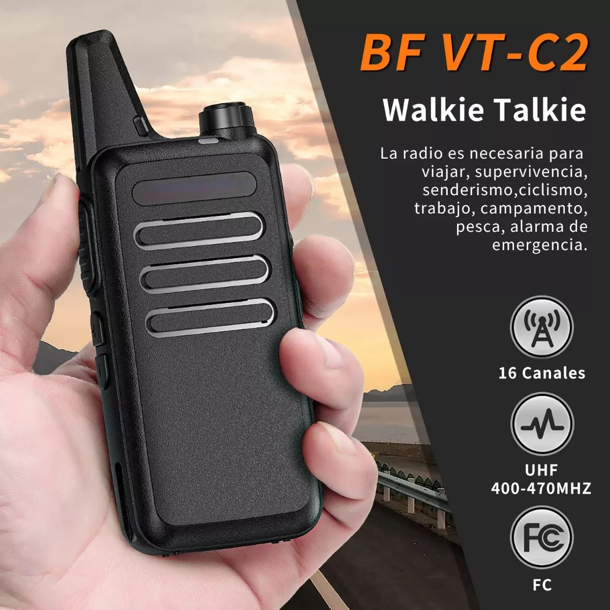 Radios Walkie Talkies Bf Vt-c2 Usb Recargable 2 Pzas