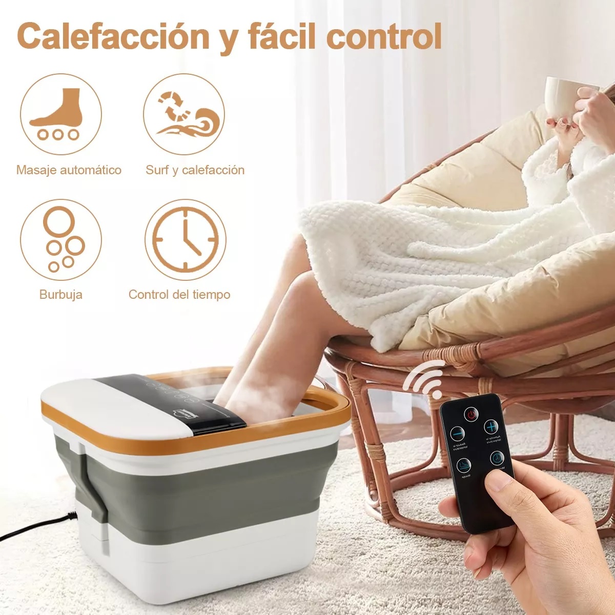 Tina De Spa Masaje Para Pies Rodillo Infrarrojo Termostático