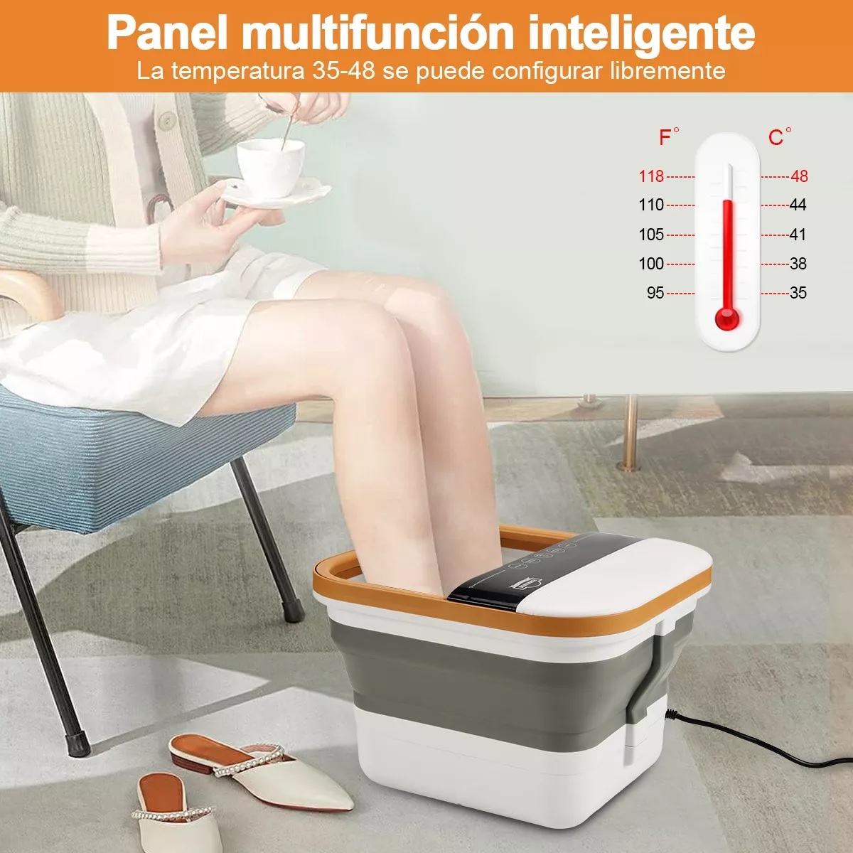 Tina De Spa Masaje Para Pies Rodillo Infrarrojo Termostático