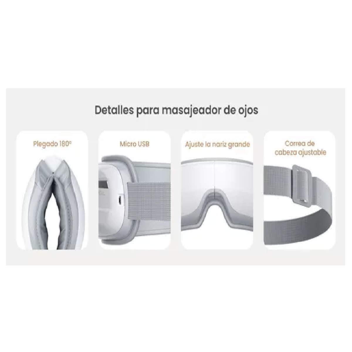 Masajeador De Ojos Bolsas Ojeras Con Calor Bluetooth Música