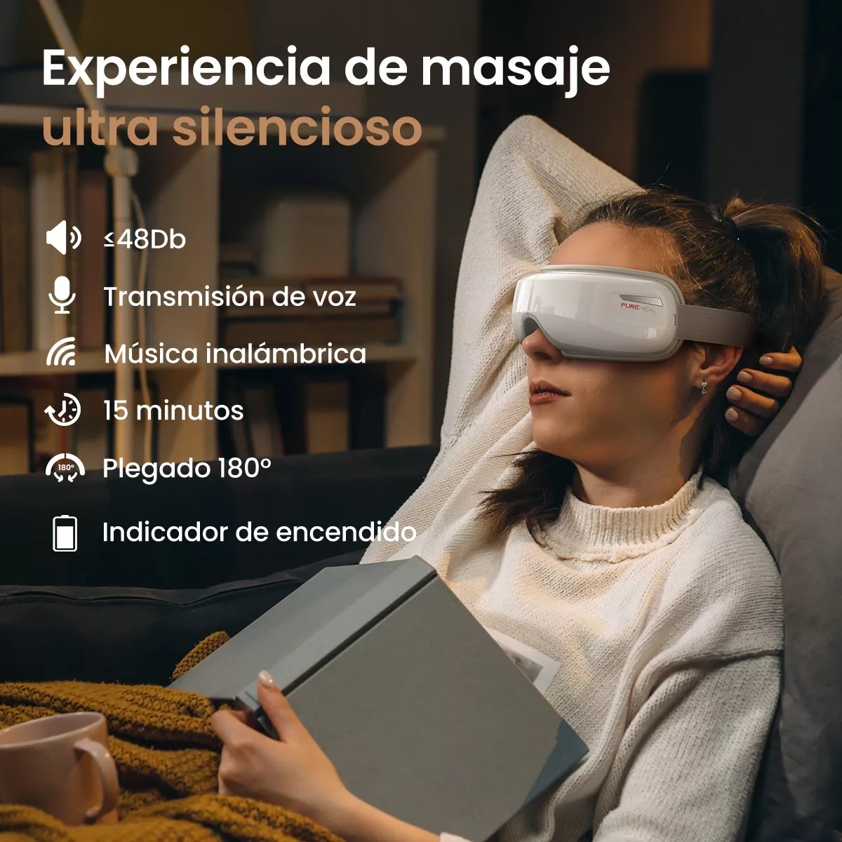 Masajeador De Ojos Bolsas Ojeras Con Calor Bluetooth Música