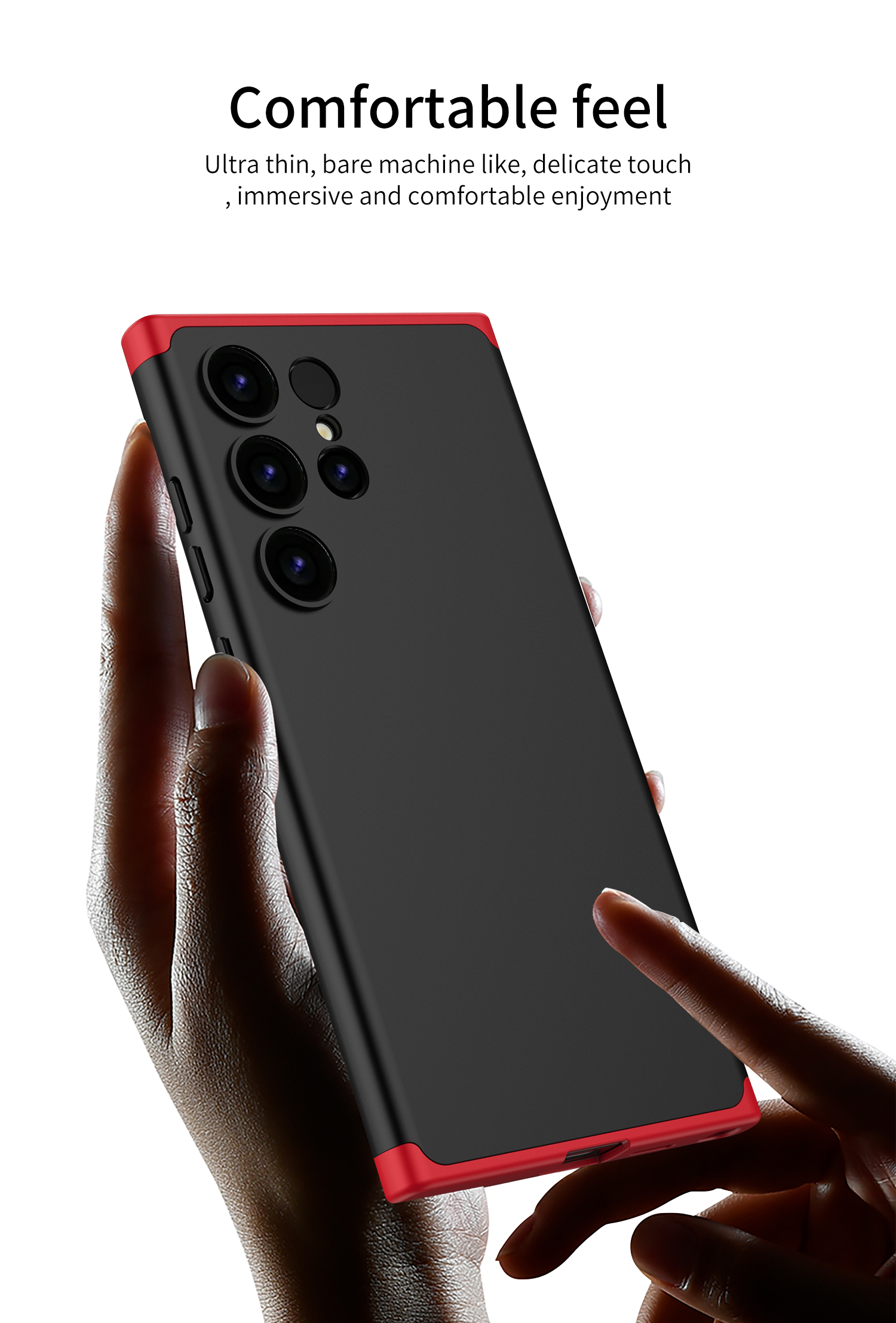 Funda Delgada para Samsung Galaxy S24 Ultra Negro con Rojo