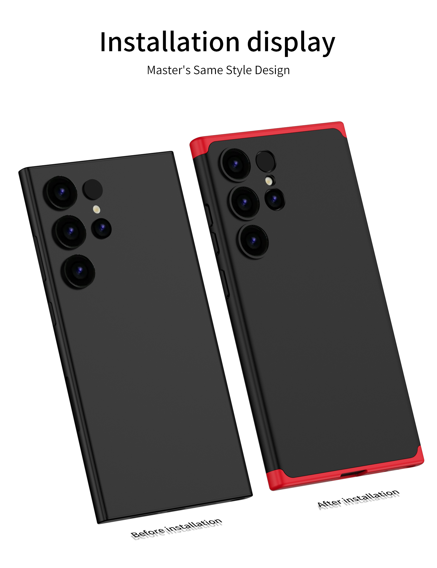 Funda Delgada para Samsung Galaxy S24 Ultra Negro con Rojo