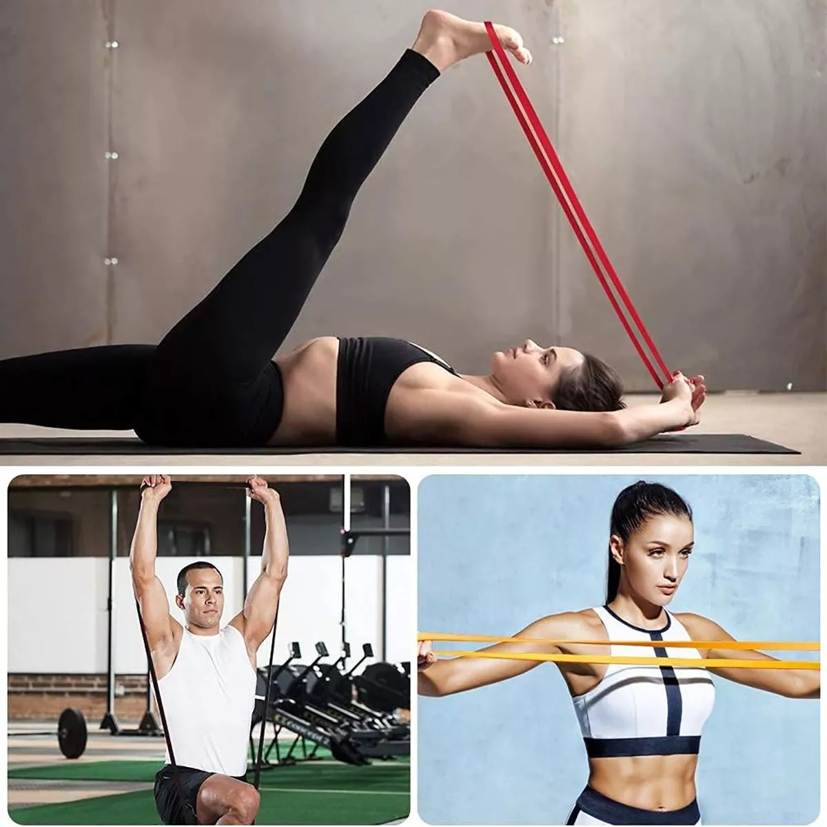 Kit 4 Pcs Bandas De Resistencia De Ejercicio Yoga Y Fitness 