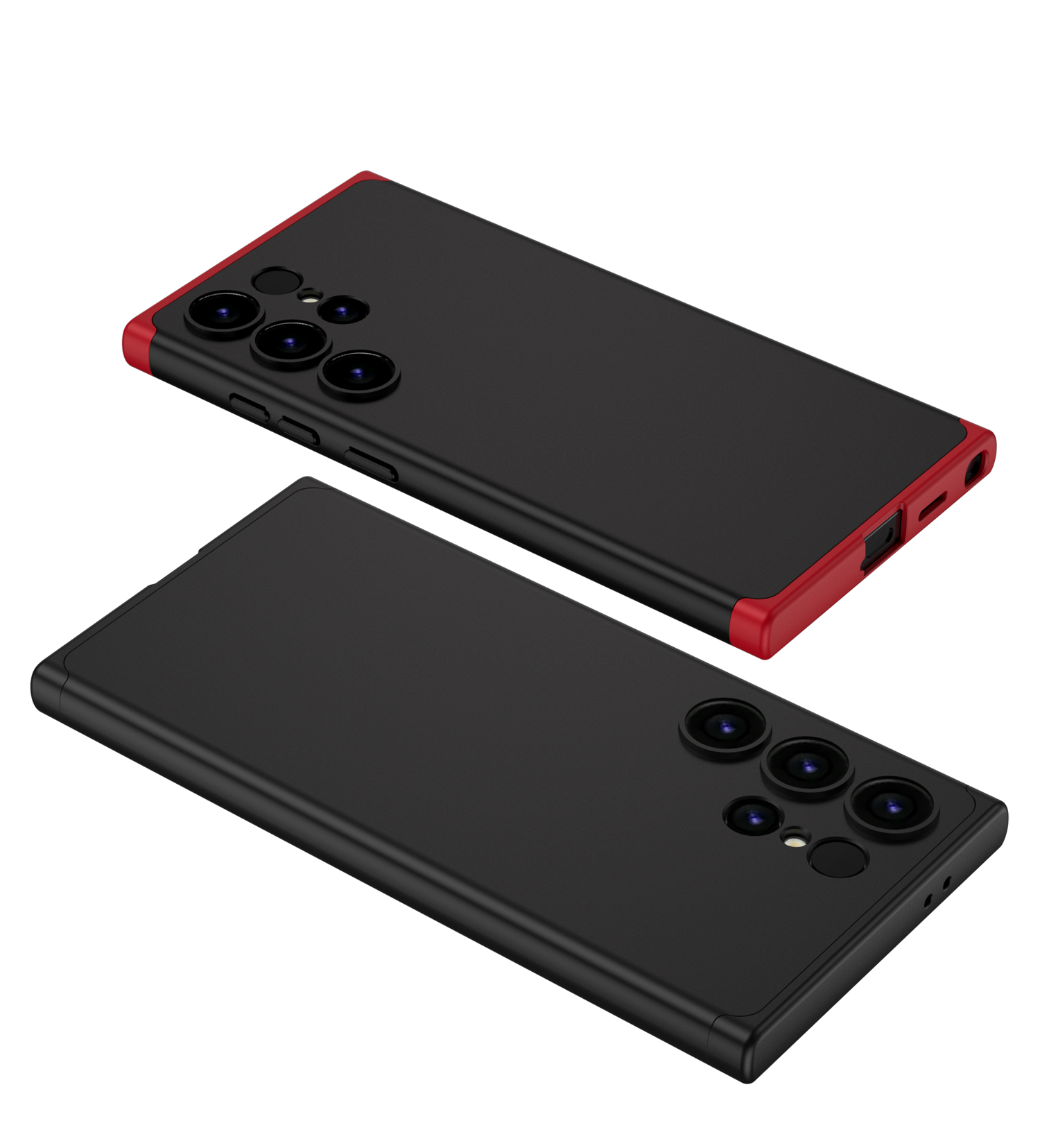 Funda Delgada para Samsung Galaxy S24 Ultra Negro con Rojo