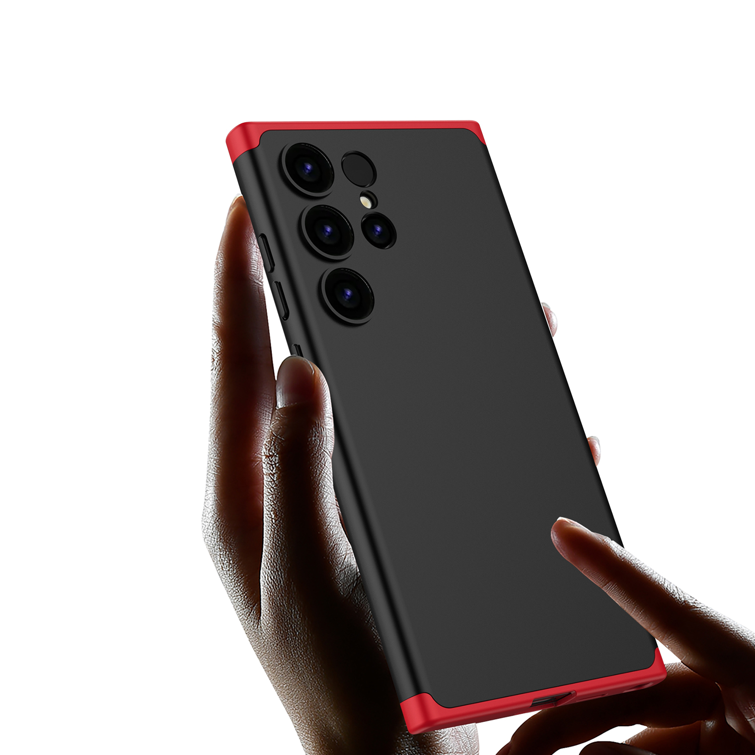 Funda Delgada para Samsung Galaxy S24 Ultra Negro con Rojo