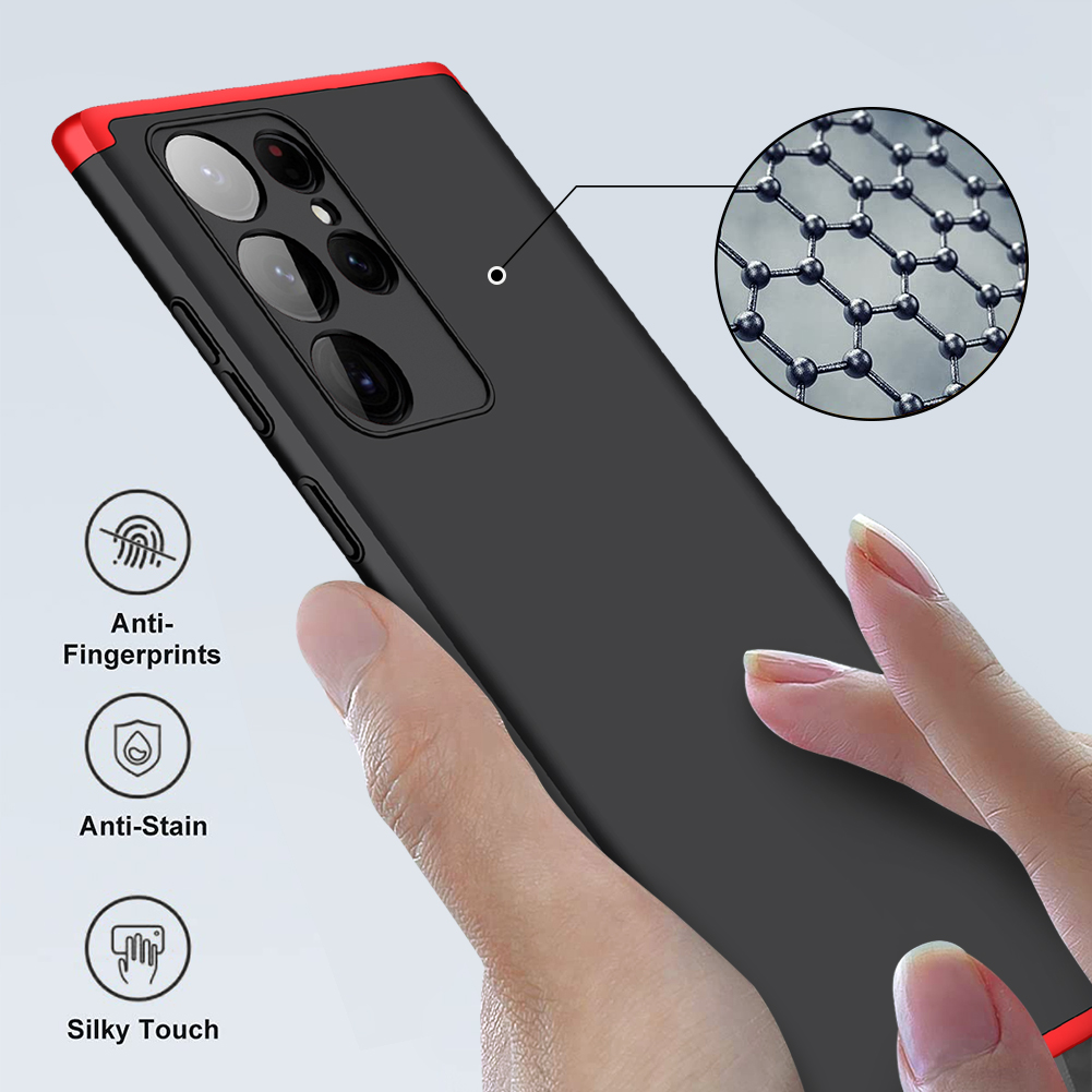 Funda Delgada para Samsung Galaxy S24 Ultra Negro con Rojo