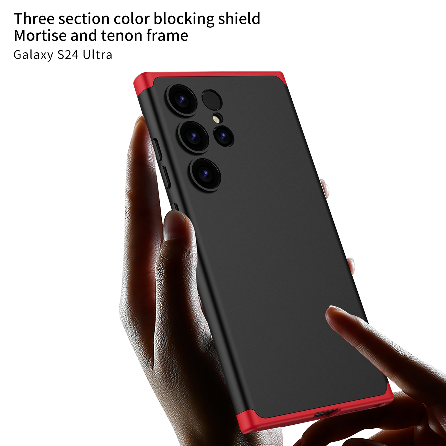 Funda Delgada para Samsung Galaxy S24 Ultra Negro con Rojo