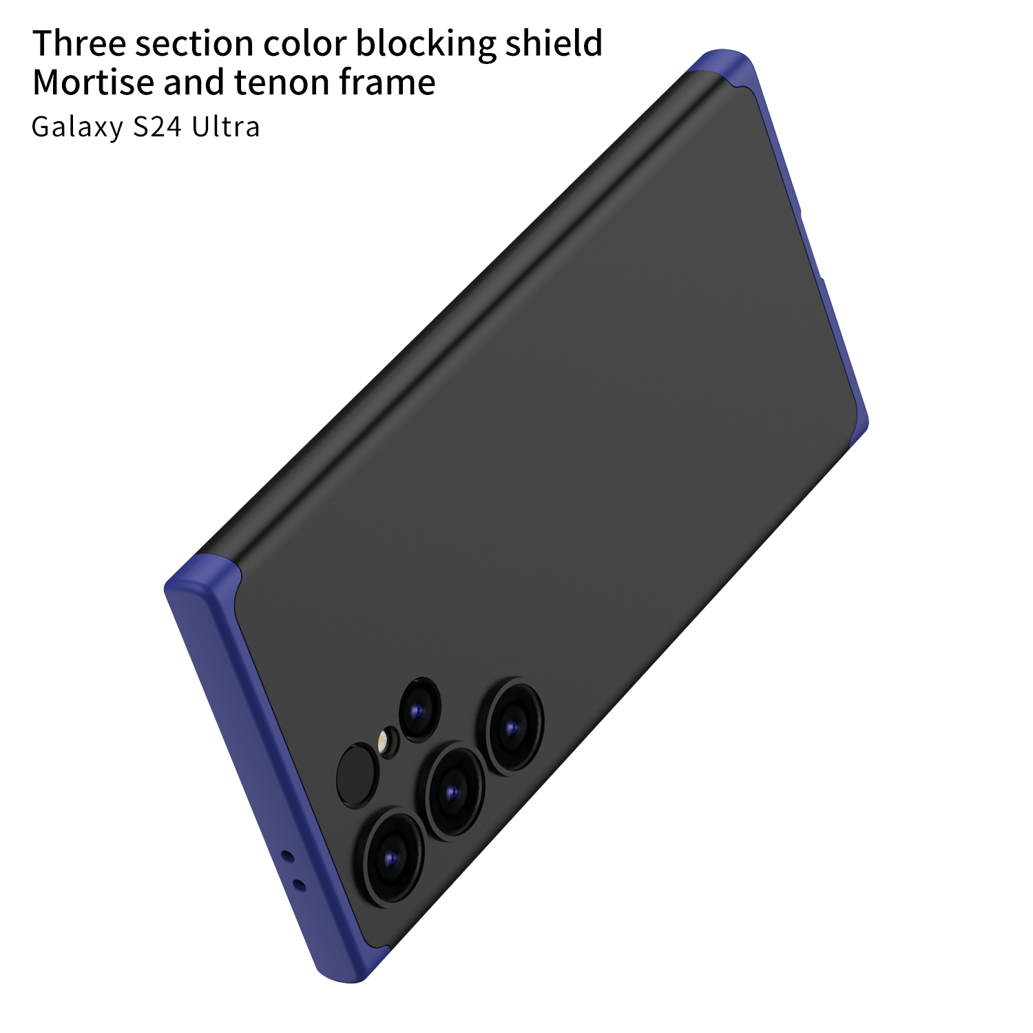 Funda Delgada para Samsung Galaxy S24 Ultra Negro con Azul