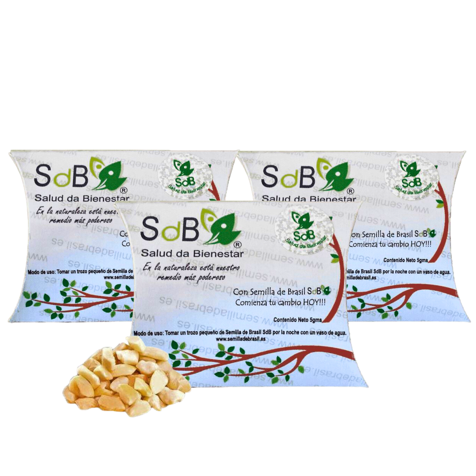 Semilla de Brasil SdB® Tri-Pack 100% Natural Tratamiento Completo de Original SdB para 180 Días. (3 Cajas + Instructivo Completo)