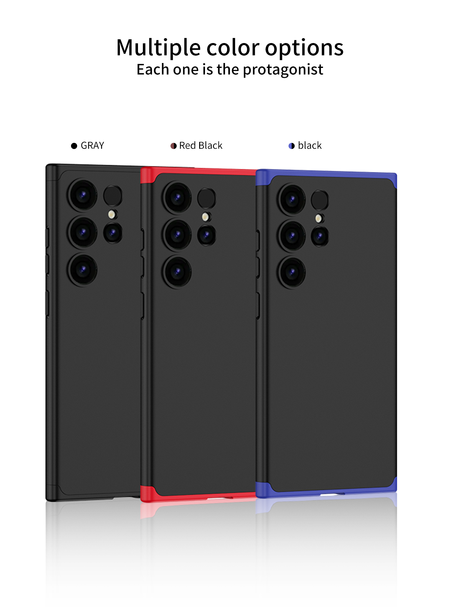 Funda Delgada para Samsung Galaxy S24 Ultra Negro con Azul