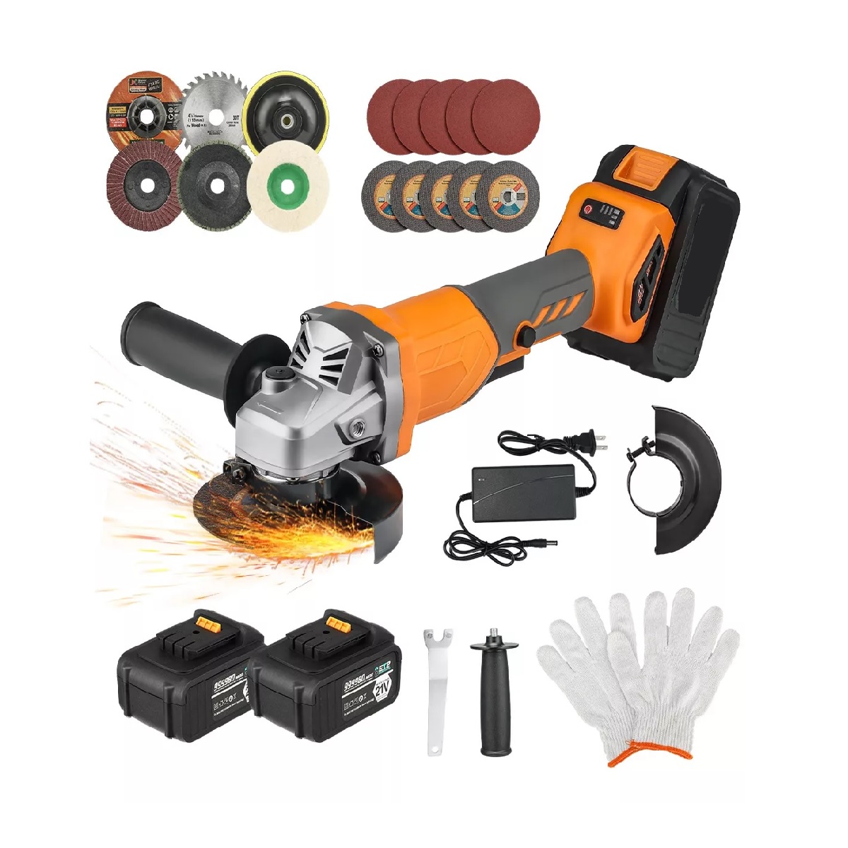 Esmeriladora Angular Inalámbrica Pulidora Amoladora+2bateria