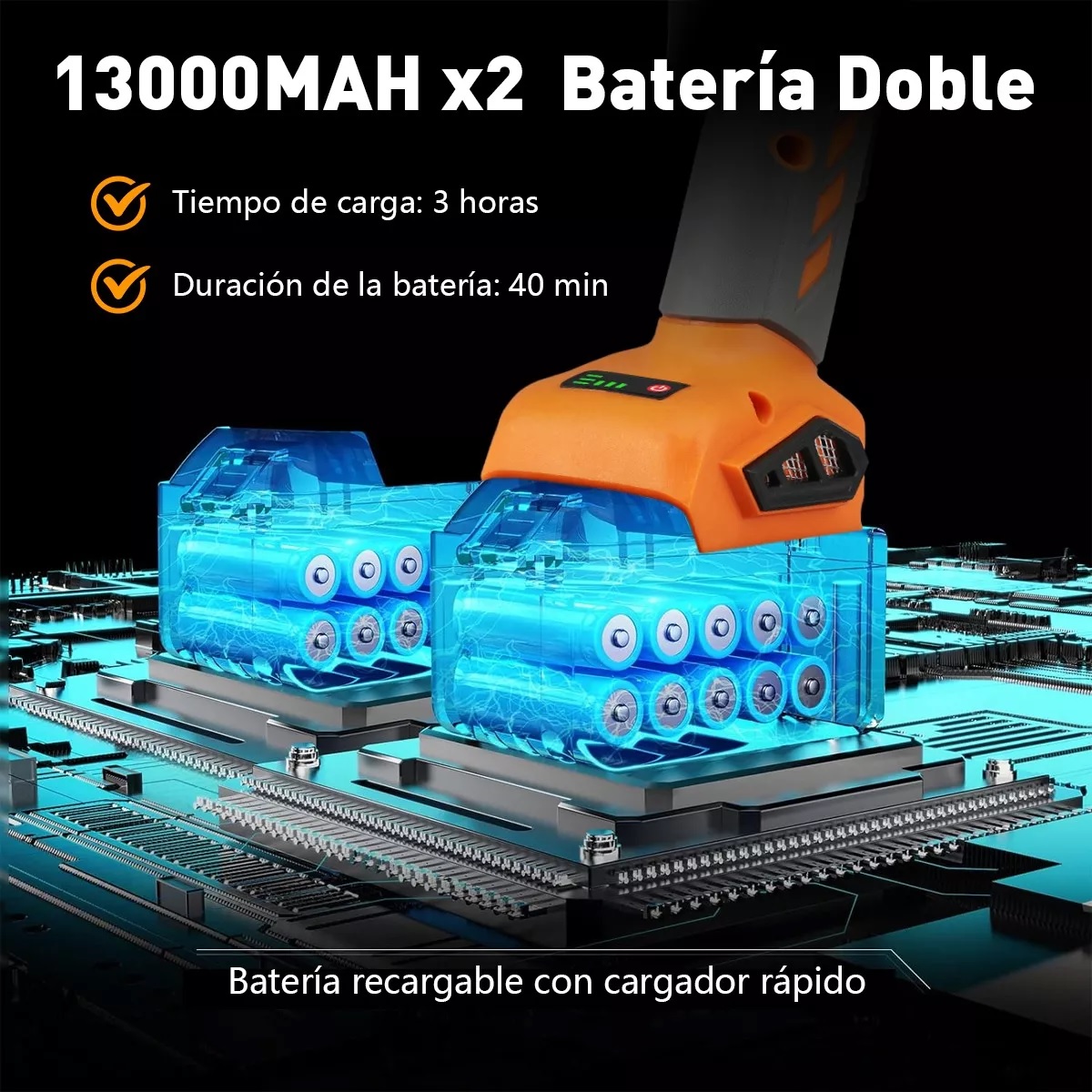 Esmeriladora Angular Inalámbrica Pulidora Amoladora+2bateria