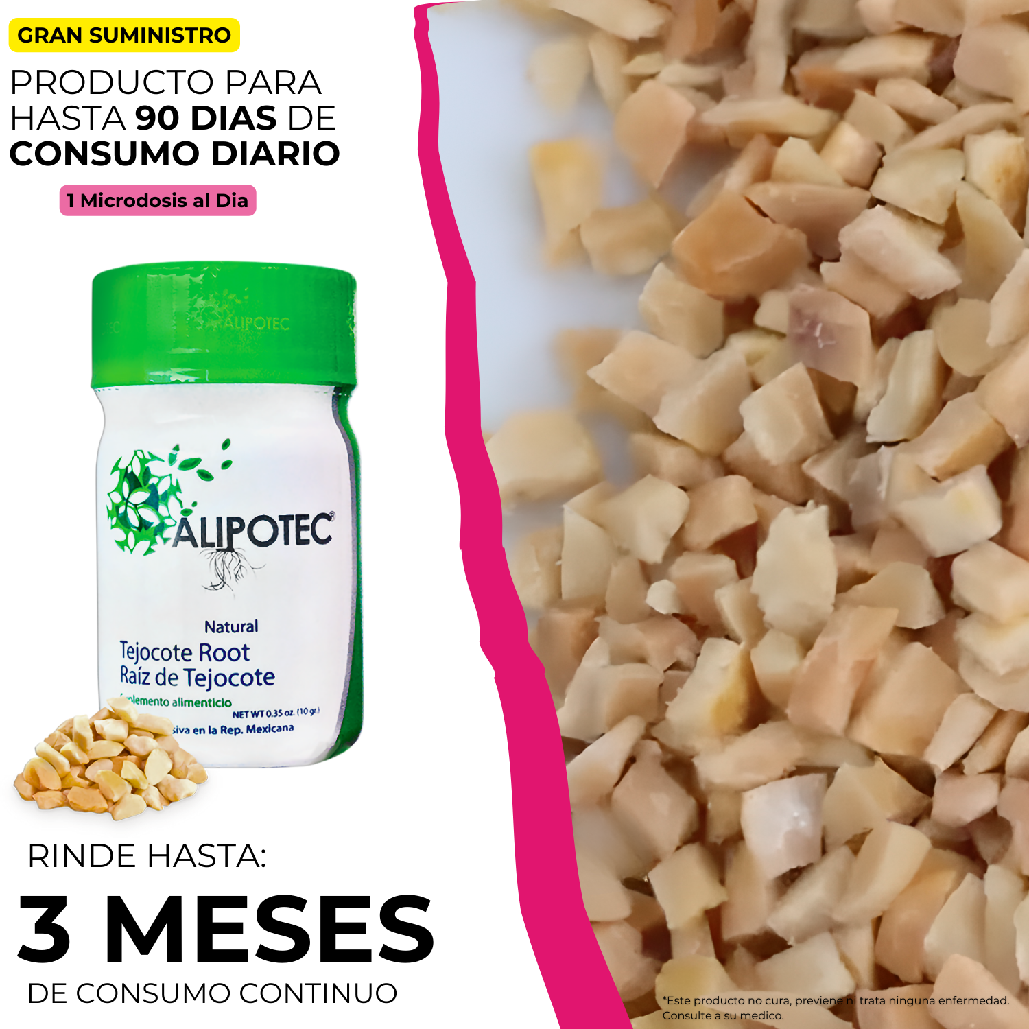 Alipotec® Raiz de Tejocote Individual (Para 90 Dias) + Envio SIN COSTO