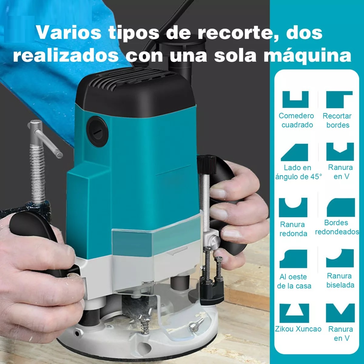 Router Ajuste De 6 Velocidades 110v Con Accesorio 2000w