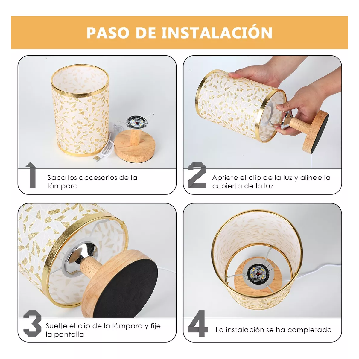 Lámpara De Mesa Y Buró Usb Para Noche Ajuste Control Remoto