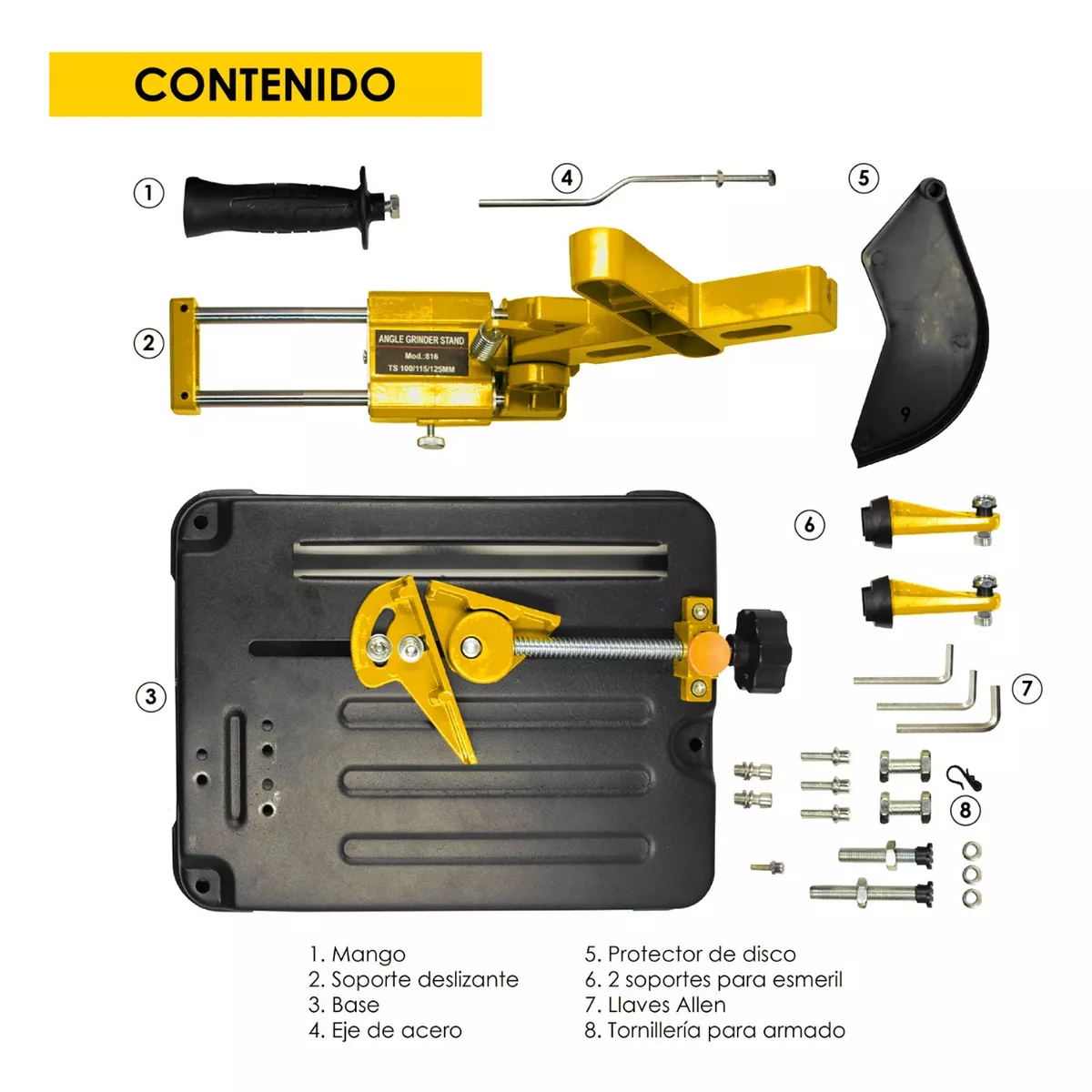 Soporte Esmeril Angular Amoladora Corte Diametro 100 A 125