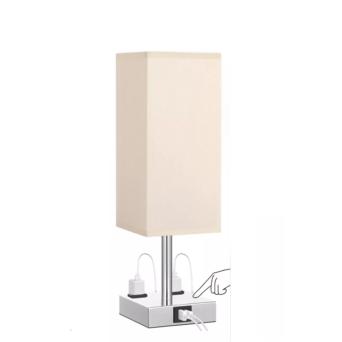 Lámpara De Noche Buró Touch De Mesa Con Bulbo Led Usb A Y C