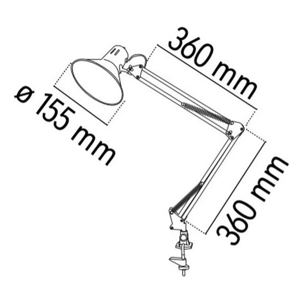 Lámpara De Escritorio Brazo Flexible Blanco 40 W