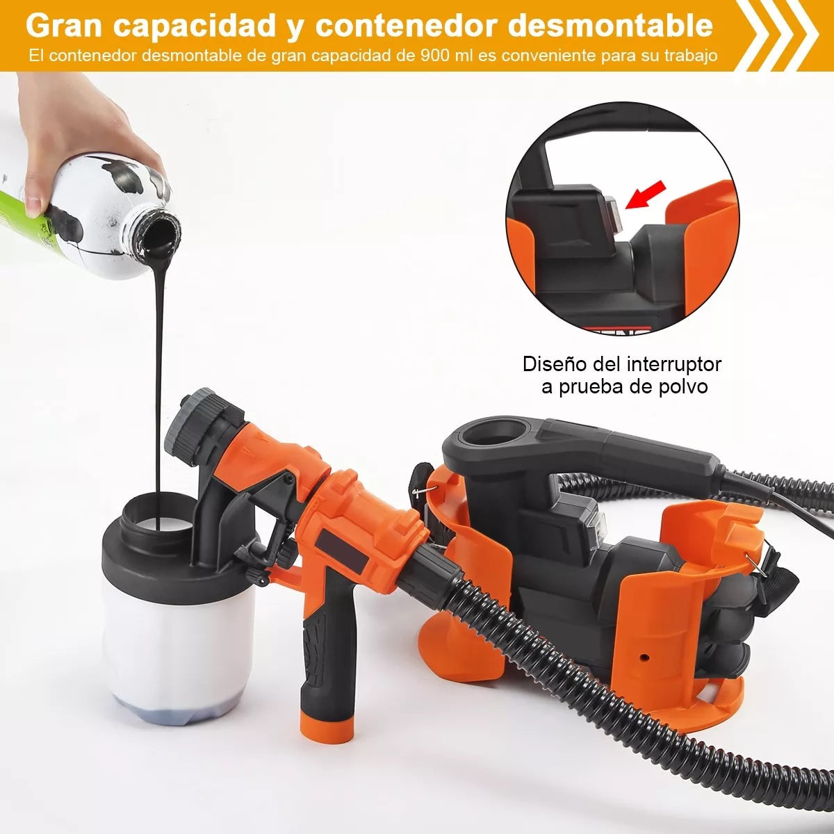 Pistola Eléctrica Para Pintar Hvlp De 1000w