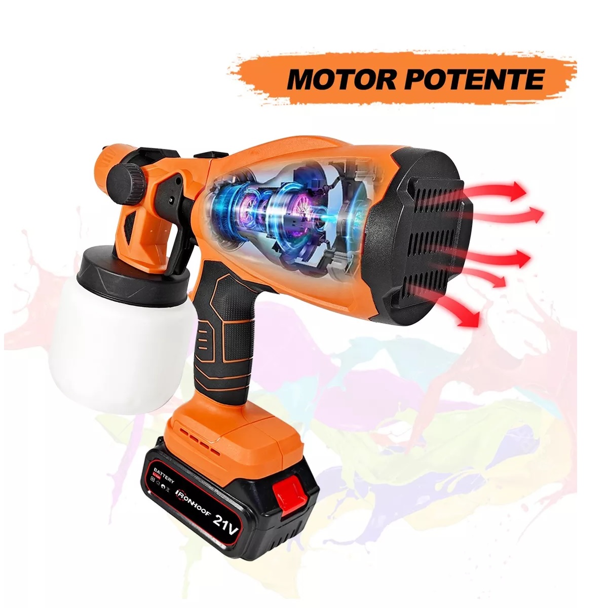 Pistola Para Pintar Inalámbrica Pulverizador Pintura Casas