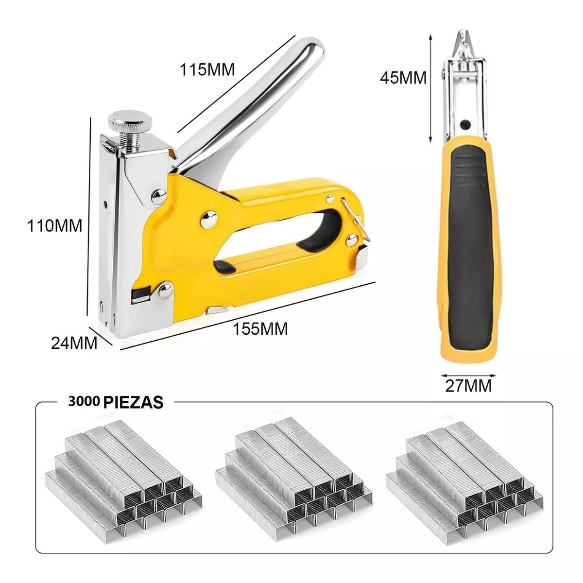 Engrapadoras Tipo Pistola + 3000 Grapas Para Tapiceria Kits