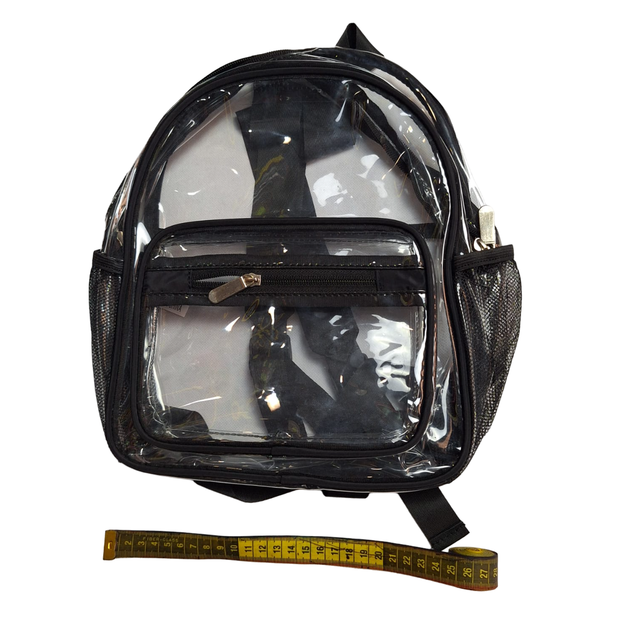 Mochila Bolsa Transparente Impermeable Multifuncional Tiras Color Negro