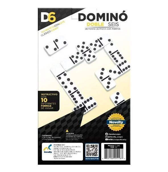Dominó Novelty Doble 6 Puntos.