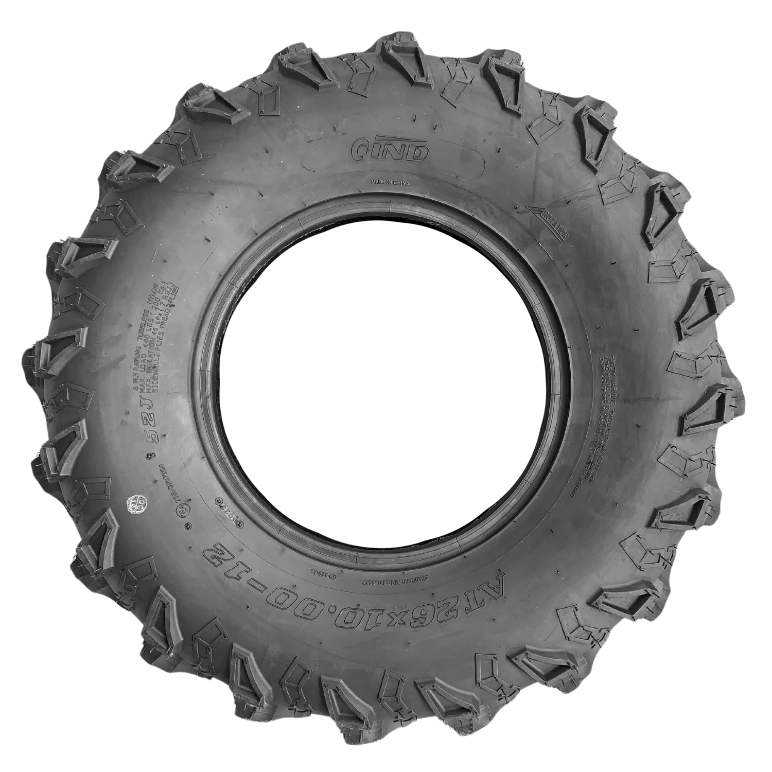 Paquete 2 Llantas 26X9-12  Qind Qd-168