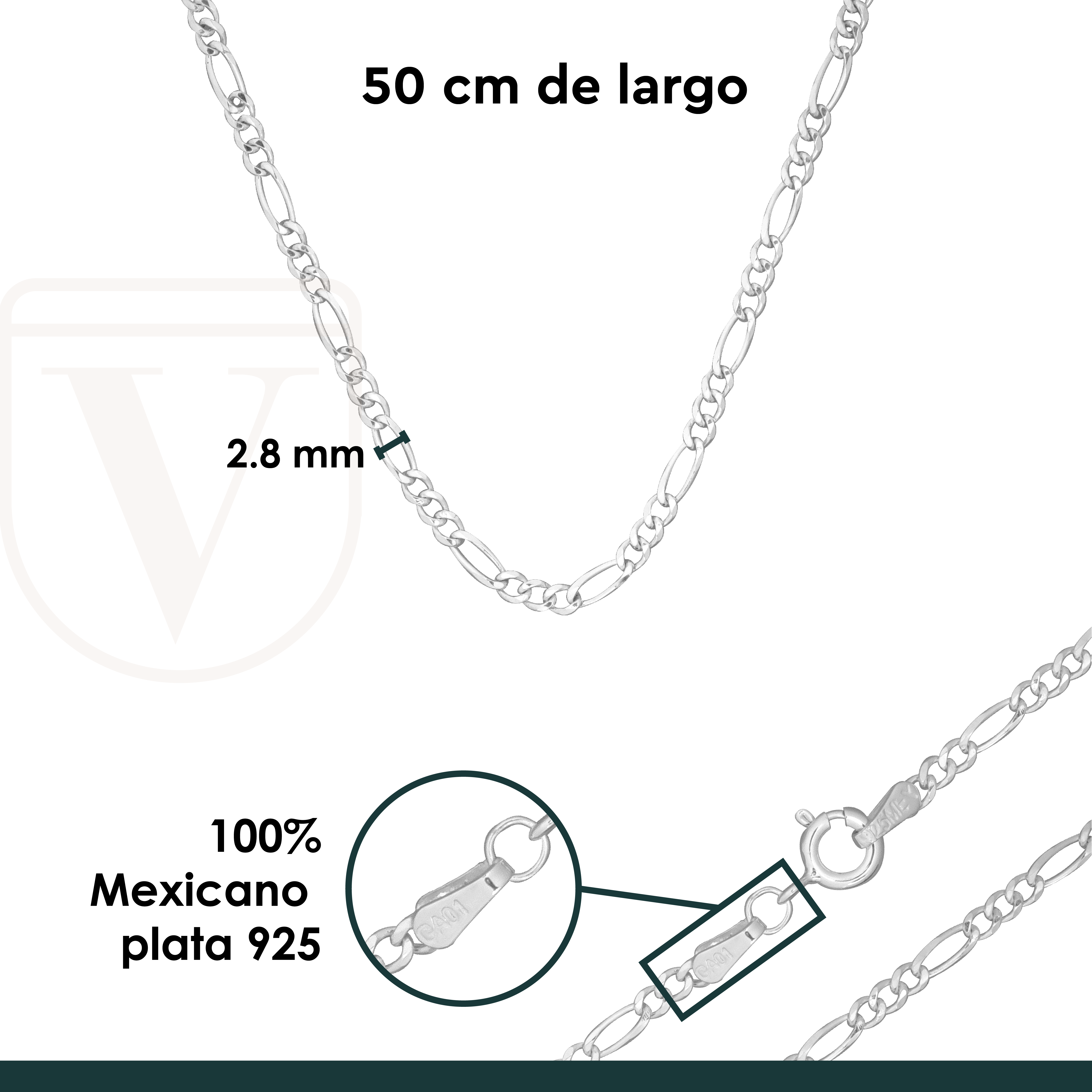 Dije Virgen Guadalupe Oval Con Cadena 50cm - 2.8mm Plata 925