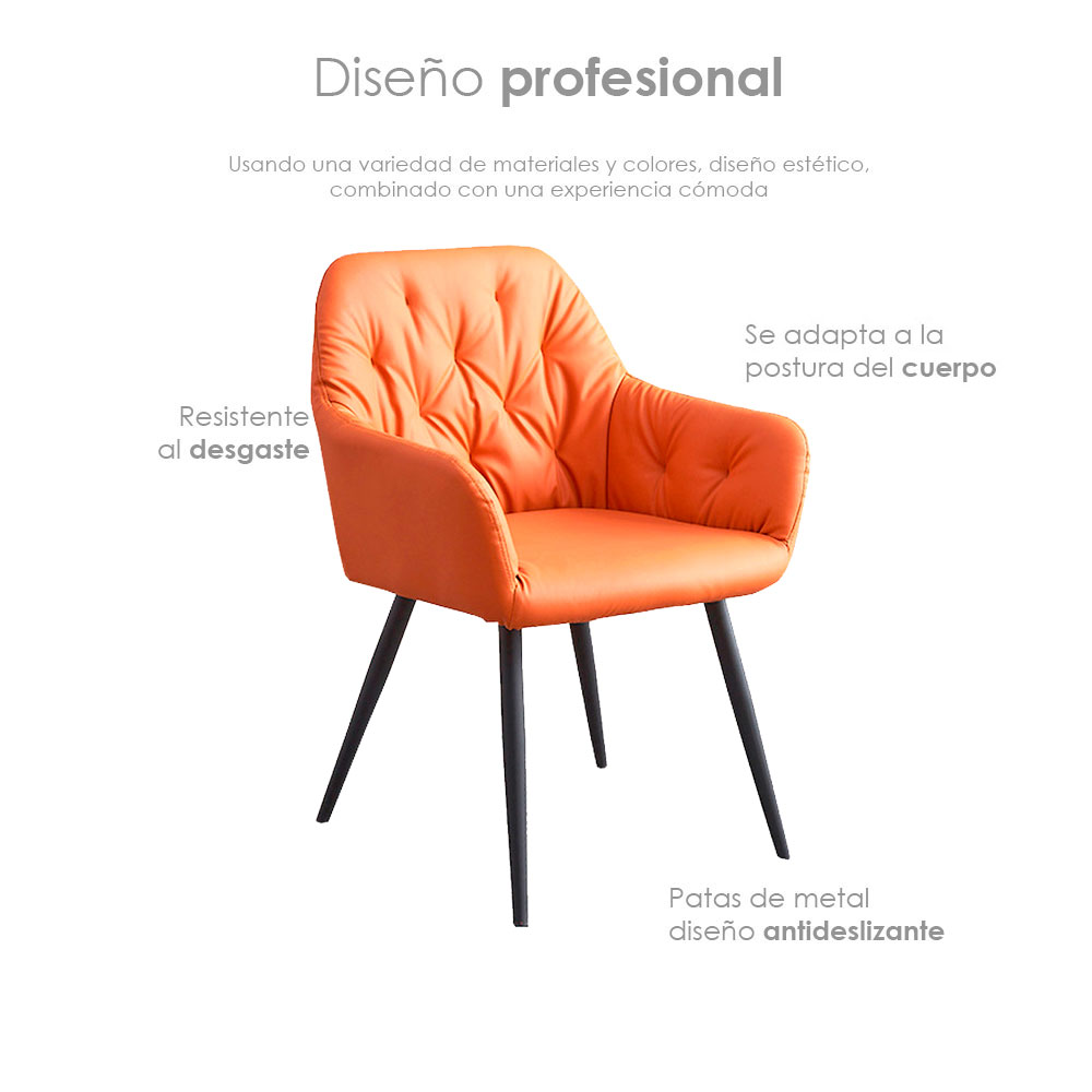 2 Sillas de Comedor Valencia/Naranja